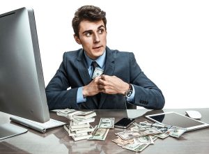 Man embezzling money